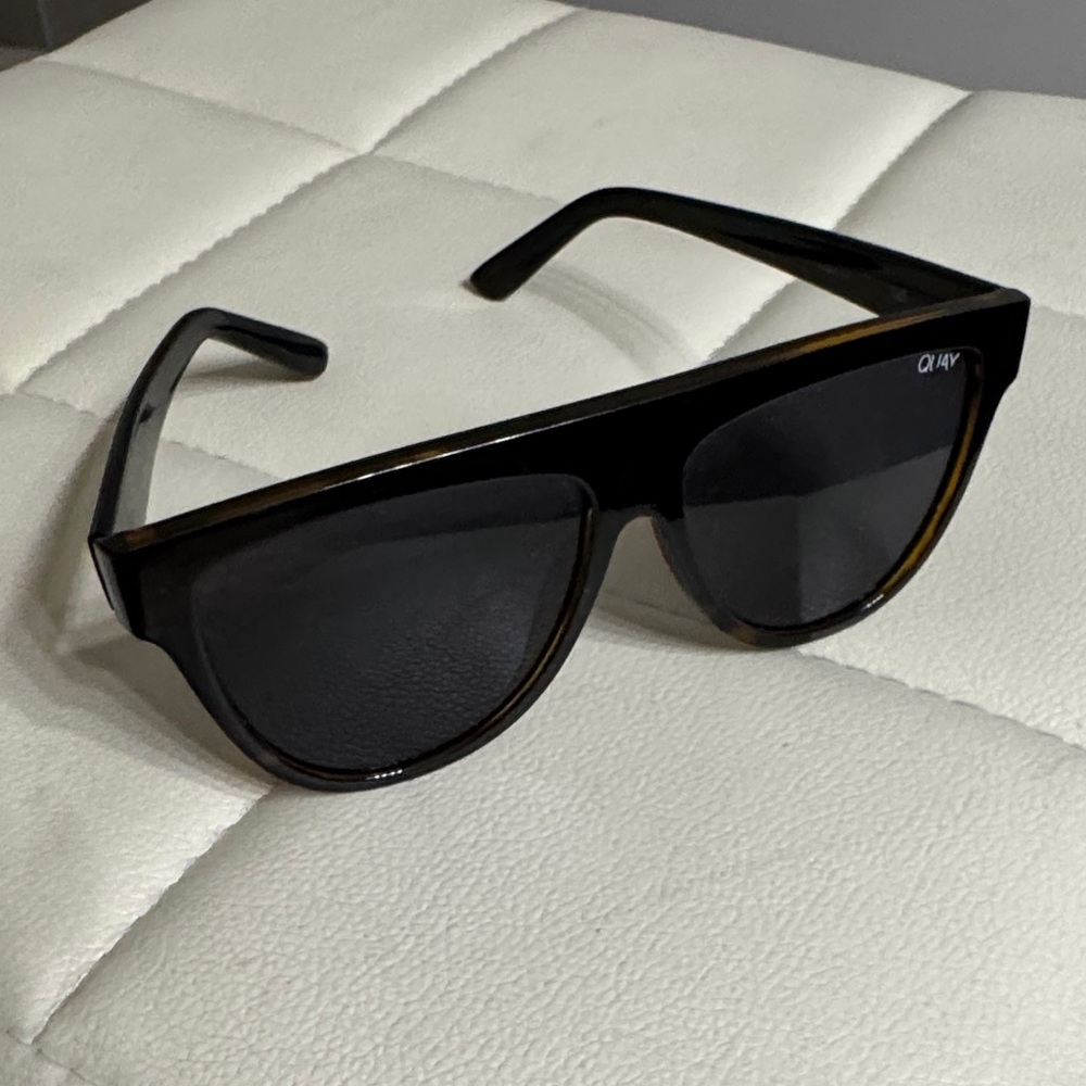 Quay Australia Black and Brown Cat-Eye Sunglasses